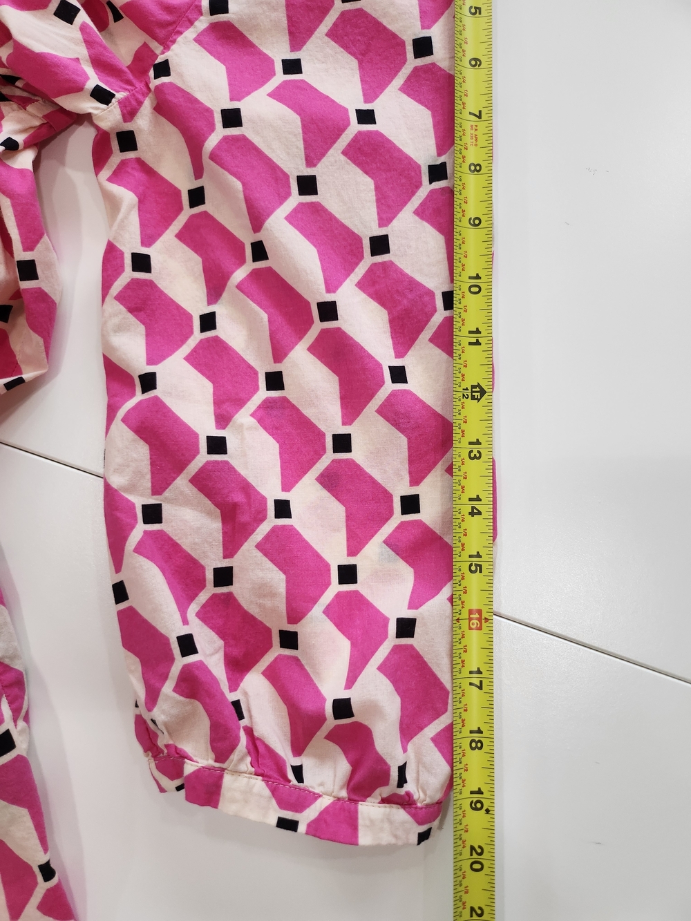ZARA Geometric Pink & White Tiered Tunic Mini Dress Size L - Picture 13 of 13